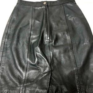 Leather mini-skirt